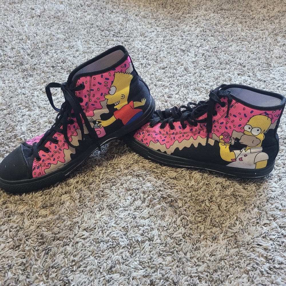 Unisex High Top Simpsons Sneakers Size Men 10.5 Women 12
